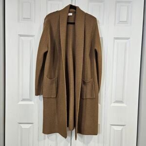 Hailey & Co Open Front Long Knit Cardigan Sweater for Women Brown Size 1XL
